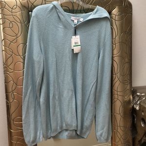NWT Baby Blue Knit Hood Sweater Calvin Klein Large